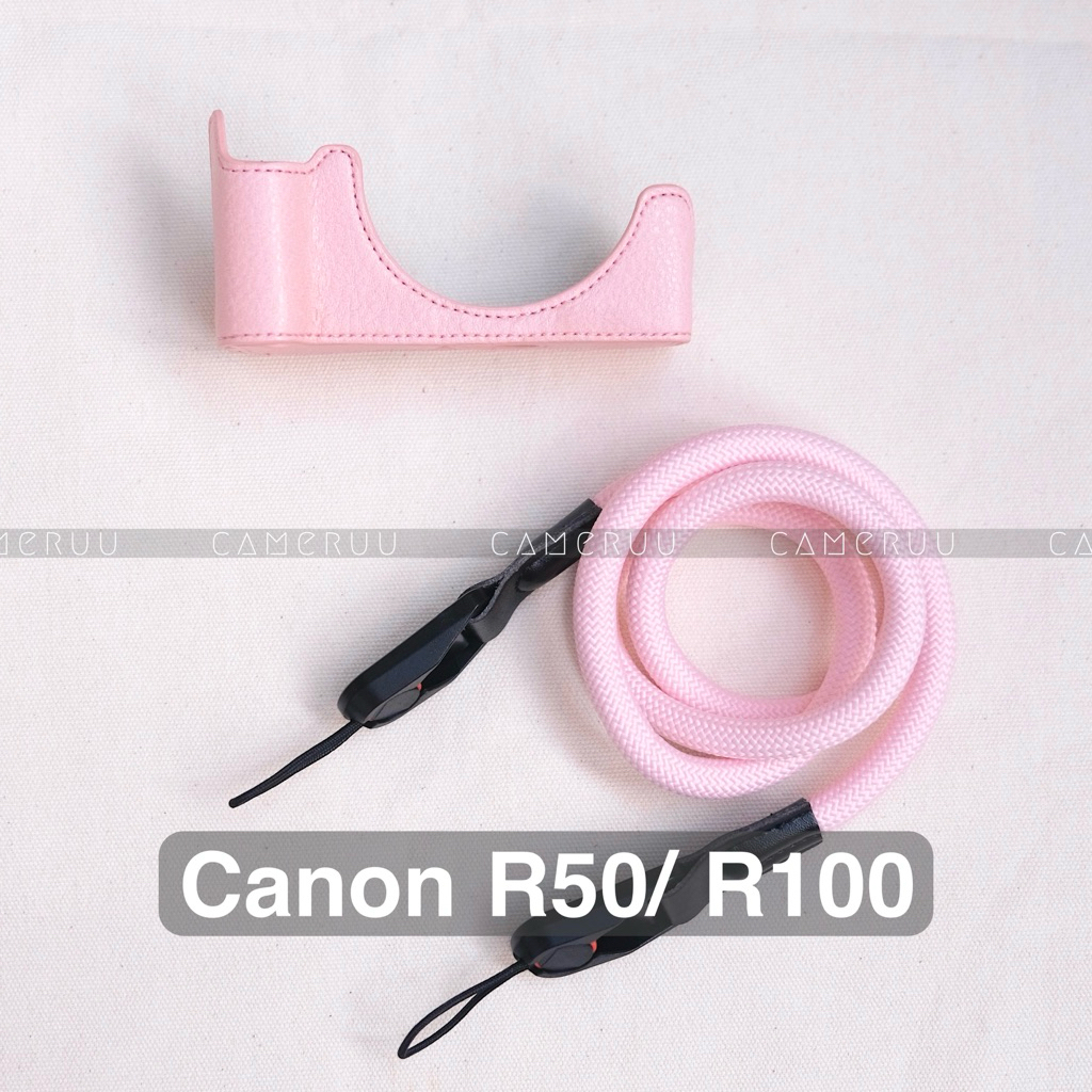 [SẴN] Case bao da/ Dây máy ảnh Canon R50 R100 nhiều loại