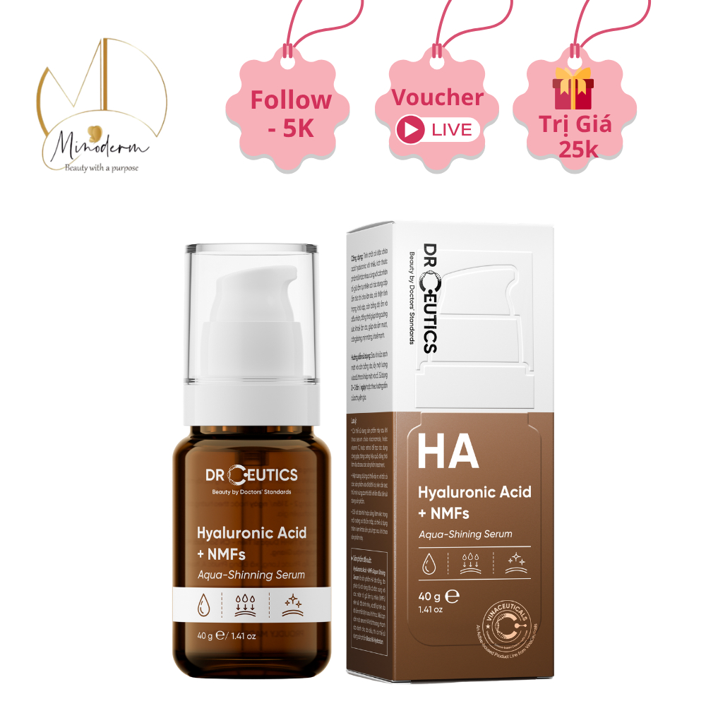 Tinh Chất HA Basic Hydration, Hyaluronic Acid + NMFs Drceutics cấp ẩm và căng bóng da 40ml, 100ml