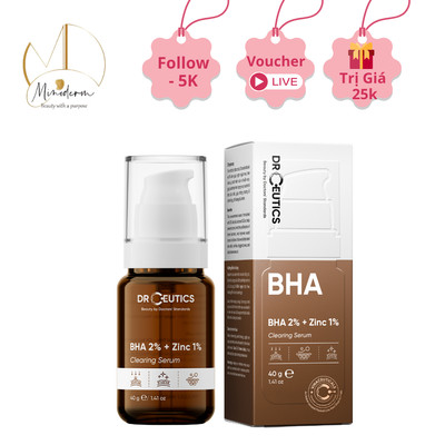 Serum DrCeutics BHA 2% + ZinC 1%, Azelaic 20% Giảm Mụn Và Giảm Sưng Mụn 30ml, 100ml