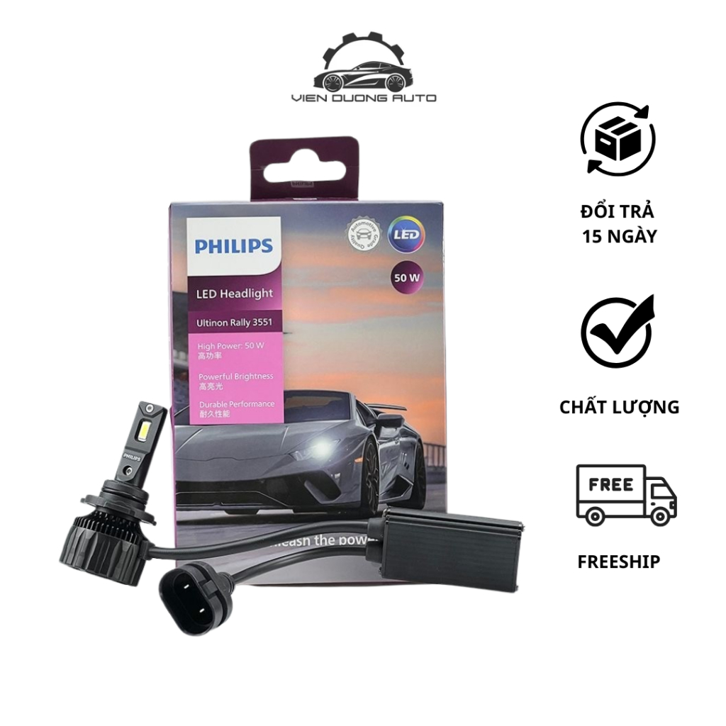Bộ đèn pha LED Philips Ultinon Raklly 3551 | VIENDUONG AUTO
