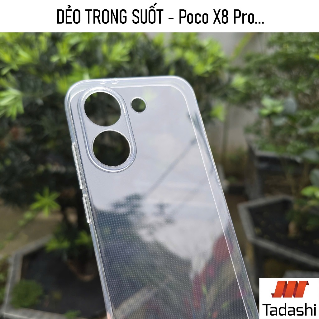 Ốp Lưng Dẻo Poco X8 Pro, POCO X7 Pro, POCO X7 Trong Suốt Ôm Khít Máy, Có Gờ Bảo Vệ Camera Tránh Trầy