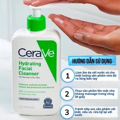 Sữa Rửa Mặt CeraVe Hydrating Cleanser 236ml Làm Sạch Không Khô Da