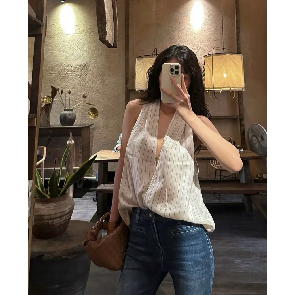 𝐋𝐀𝐌 𝐓𝐨𝐩 - Áo cổ V hở lưng Shushi_clothing