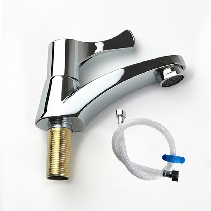 Vòi rửa mặt, vòi lavabo lạnh inox bóng vòi tăng áp lực nước mạnh