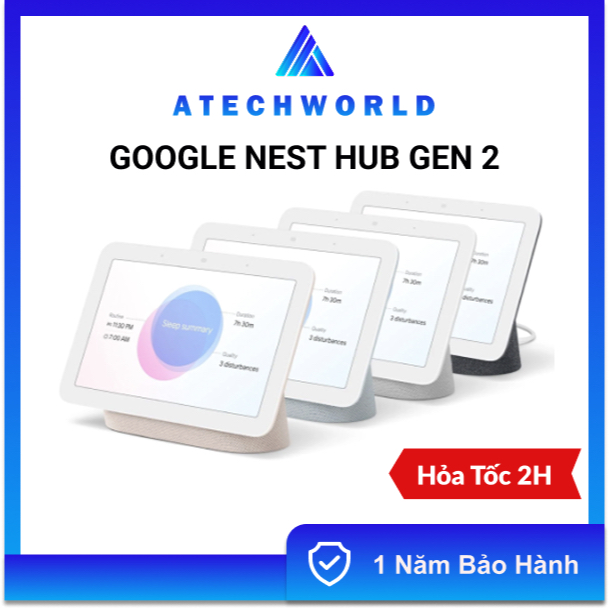 Màn Hình Thông Minh Google Nest Hub Gen 2 Phiên Bản Mới Nhất - Hàng Chính Hãng - BH 1 Năm - Có Xuất 