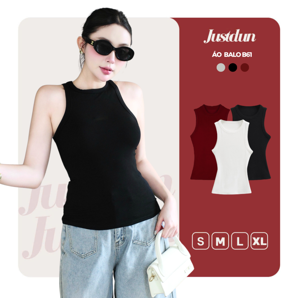 Áo Ba Lỗ Nữ Cotton Mịn JUSTDUN Áo 2 Dây Nữ Tanktop đi tập đi chơi thoải mái B61 | BigBuy360 - bigbuy360.vn