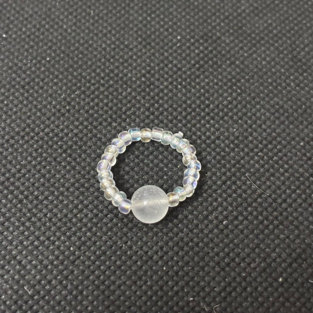 Nhẫn Đá Phong Thủy Handmade Co Giãn – Moonstone / Garnet – Cầu May Mắn, Tình Duyên, Bảo Vệ
