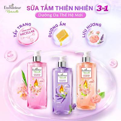 [KOL x Enchanteur]  Sữa tắm dưỡng da thiên nhiên Enchanteur Naturelle 510g tặng 1 túi ST 200g (mùi ngẫu nhiên)