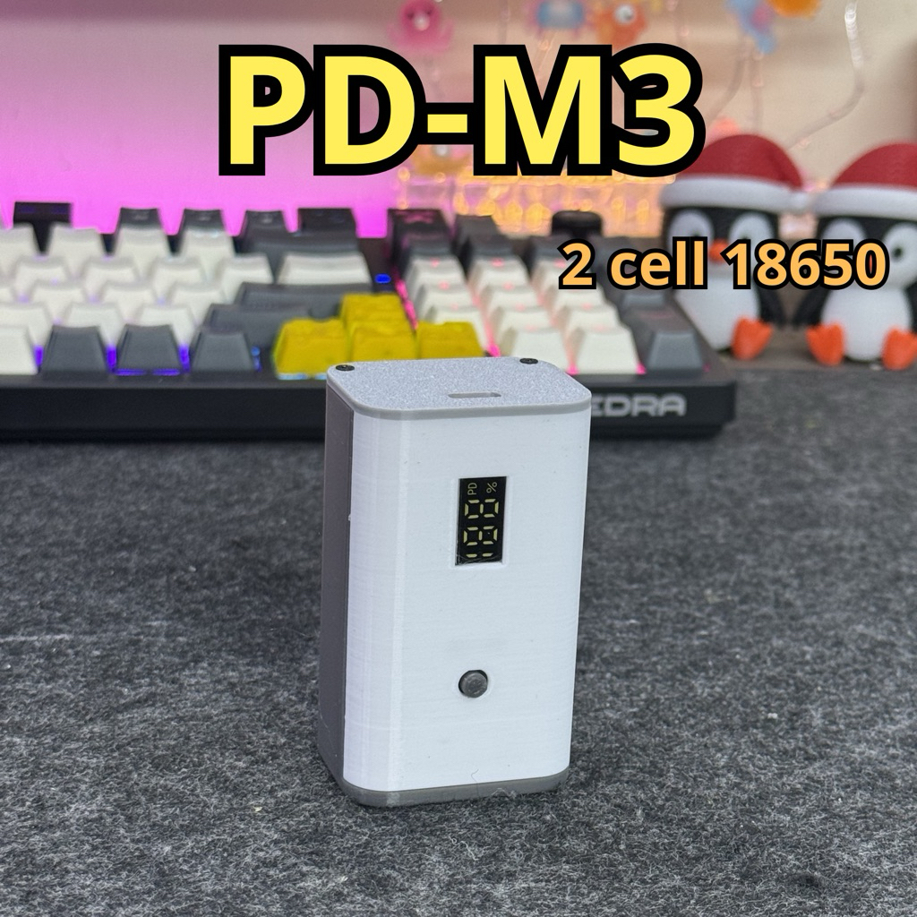 MẠCH & BOX SẠC DỰ PHÒNG PD-M3 chip IP5356 – 22.5W (2 cell 18650)-PD Tech Studio