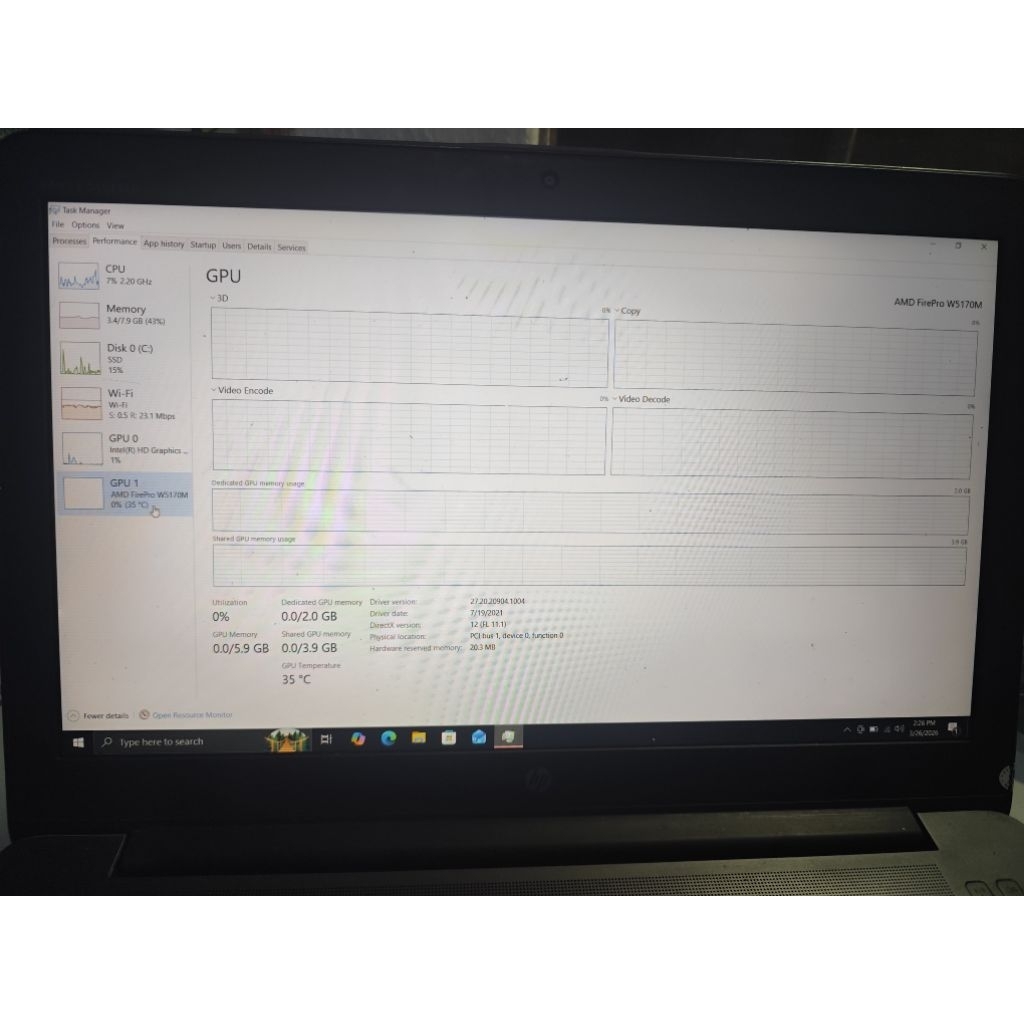 Laptop cũ Hp Zbook 15G3 i7 6820hq vga w5170m