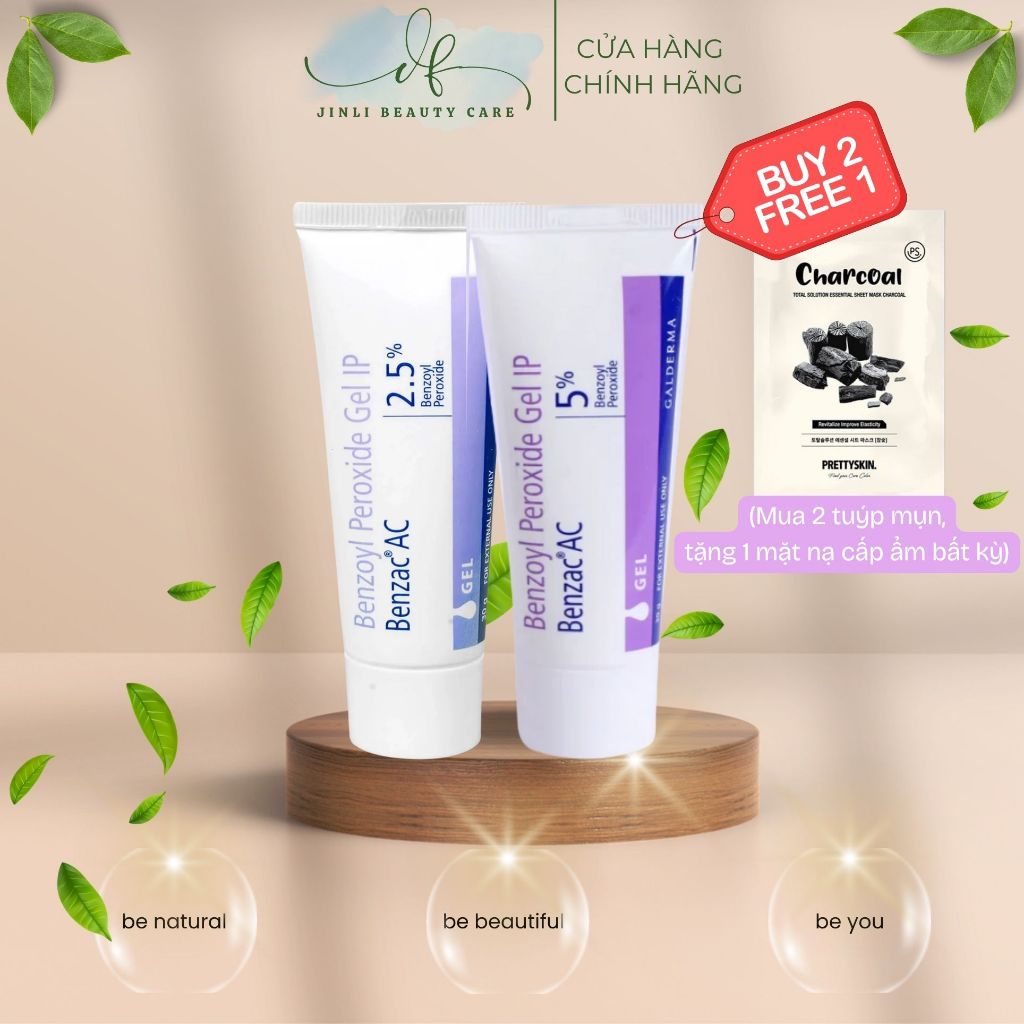 Gel bôi Galderma | Benzac AC | Benzoyl Peroxide 2.5% - 5% 30gram | Giảm mụn viêm mụn trứng cá