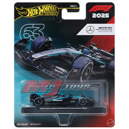Xe mô hình tỉ lệ 1:64 CHÍNH HÃNG Hot Wheels Premium F1 Mercedes-AMG PETRONAS Formula One Team