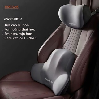 ✈️[Freeship] Gối tựa ô tô mẫu mới lõi cao su non + vỏ cotton thoáng khí