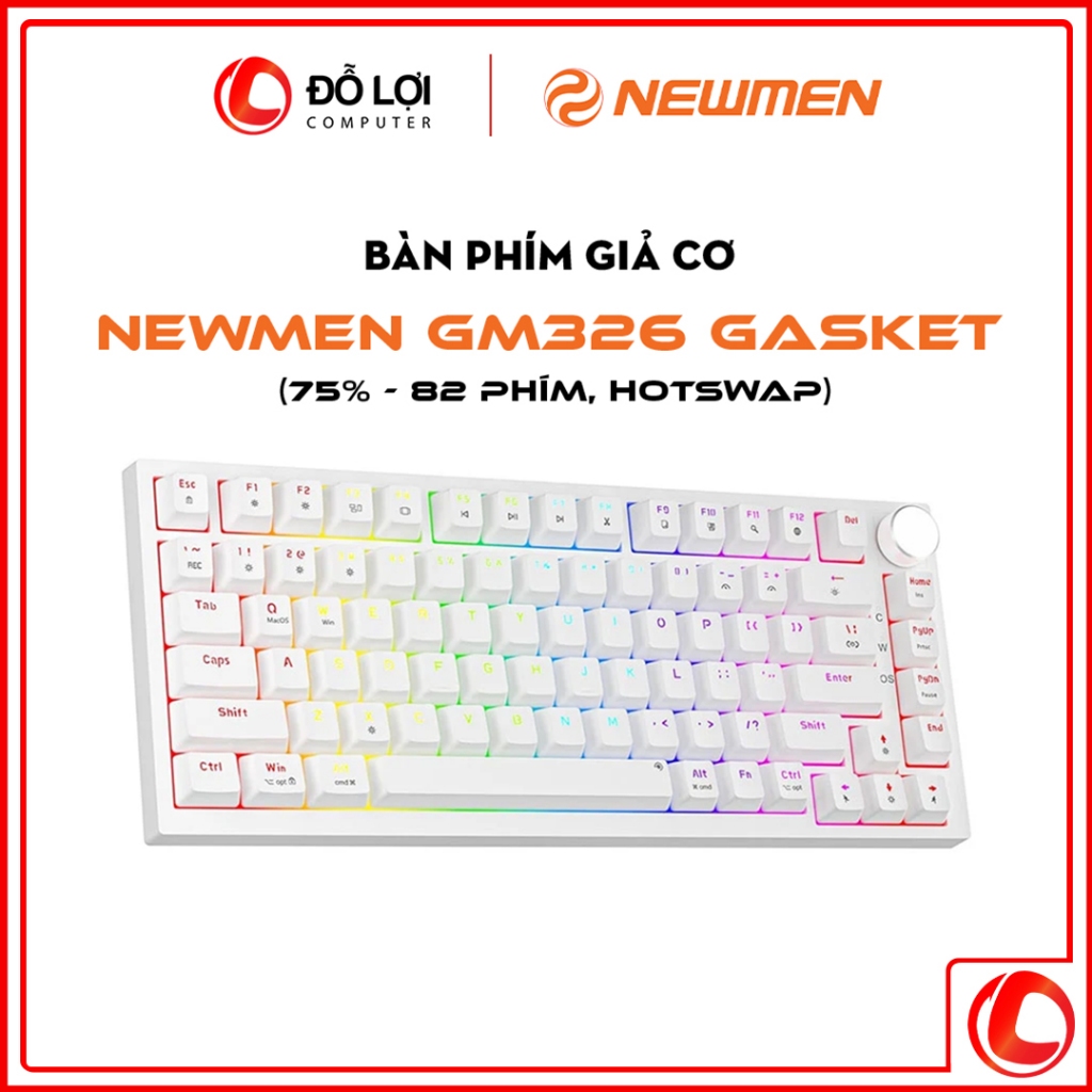 Bàn phím Cơ Có Dây Newmen GM326 Gasket, Hotswap, Type-C Hàng Chính Hãng