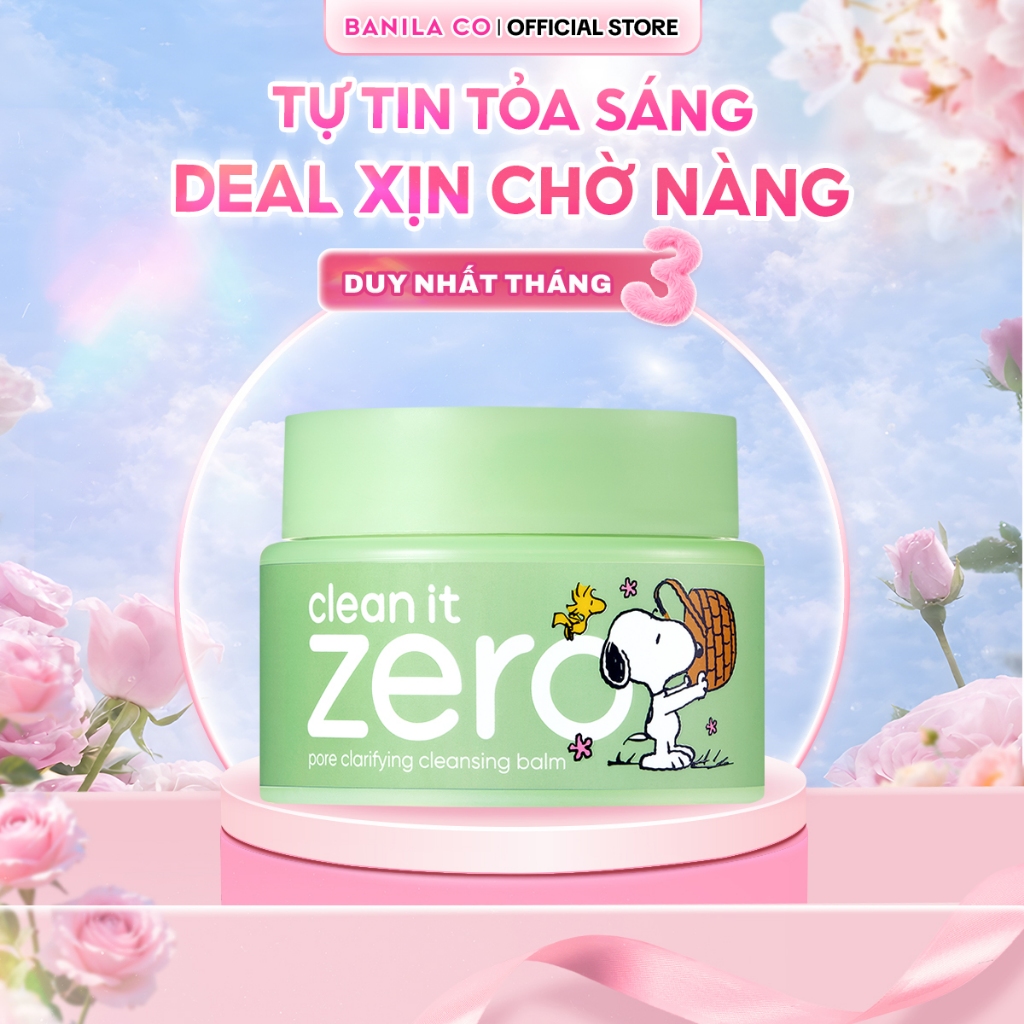 (New) Peanuts x Banila Co Set Sáp tẩy trang C​l​e​a​n It Z​e​r​o C​l​e​a​n​s​i​n​g B​a​l​m Pore Clar