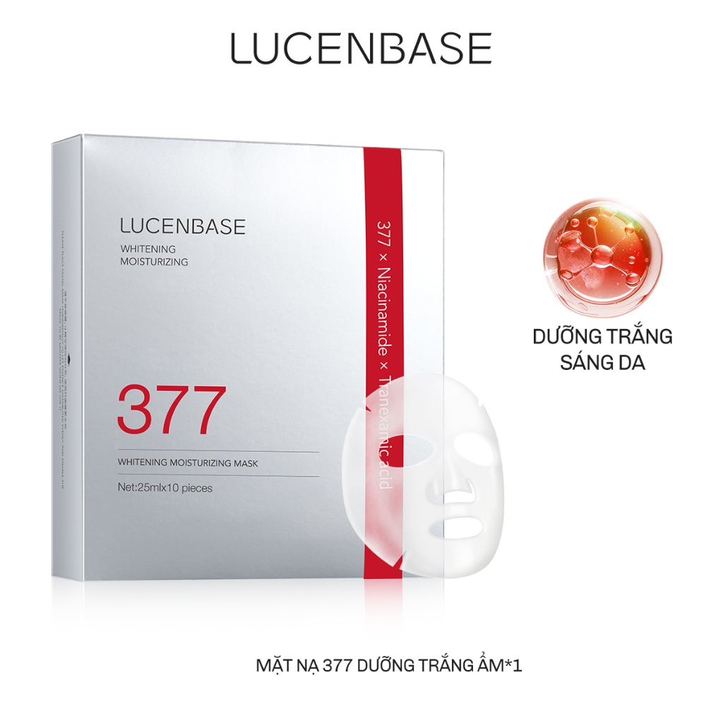 [LUCENBASE 🌟] Mặt nạ làm trắng da LUCENBASE 377 dưỡng ẩm và làm sáng da - 1 hộp 10 miếng