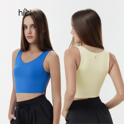 Áo croptop tập Yoga Gym Hibi Sports CR851 kiểu ba lỗ cổ tim, kèm mút ngực