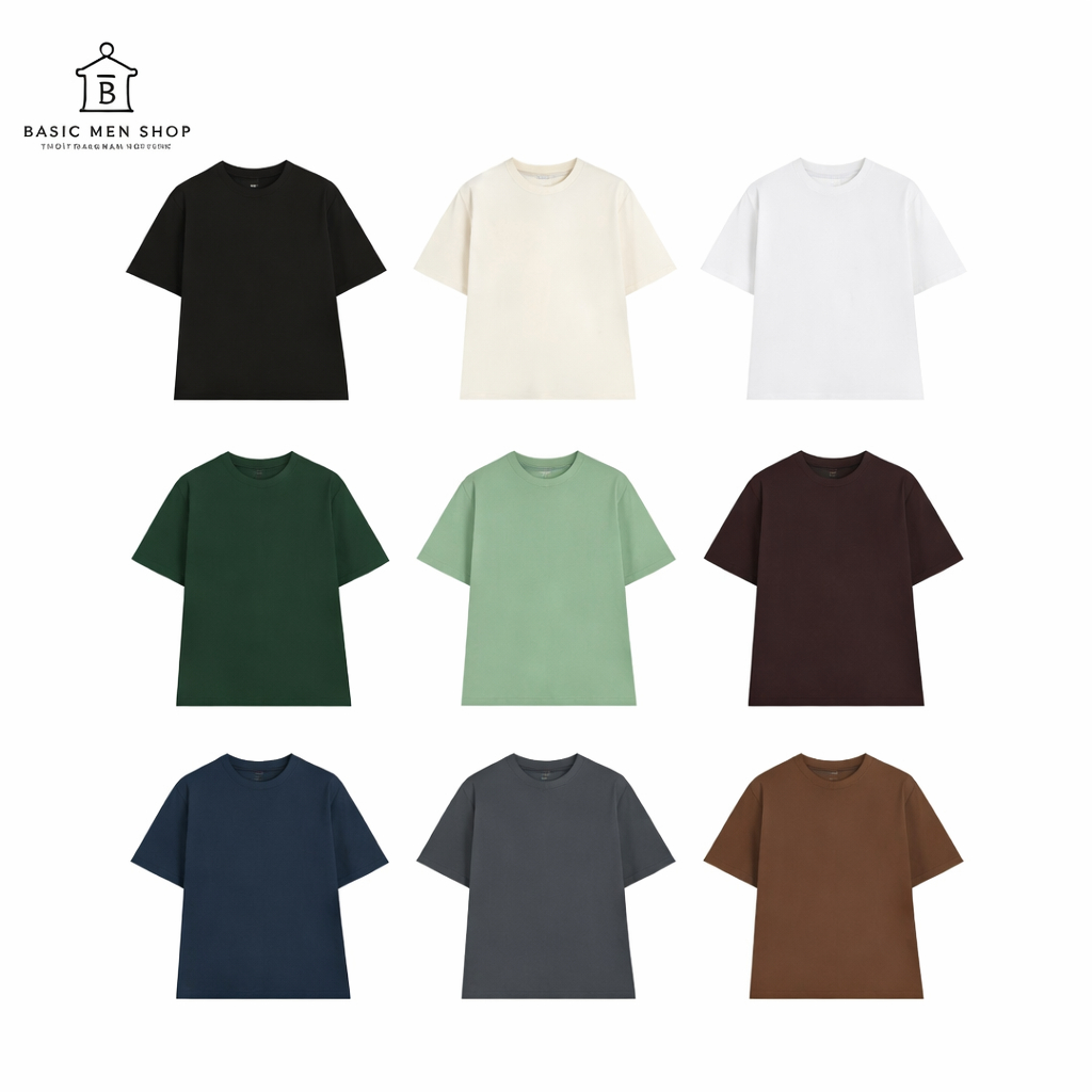 Áo Thun Nam Basic Men Shop AT001 Basic Cổ Tròn