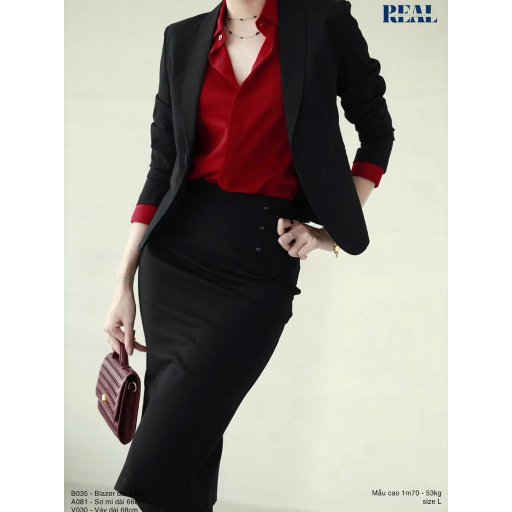 Áo blazer đen của Real clothes