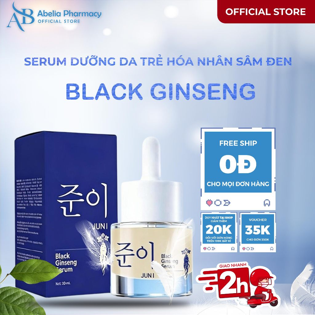 Serum Dưỡng Da Nhân Sâm Đen JUNI Black Ginseng - Serum Black Ginseng Giảm Vết Thâm, Dưỡng Da Mịn Màn
