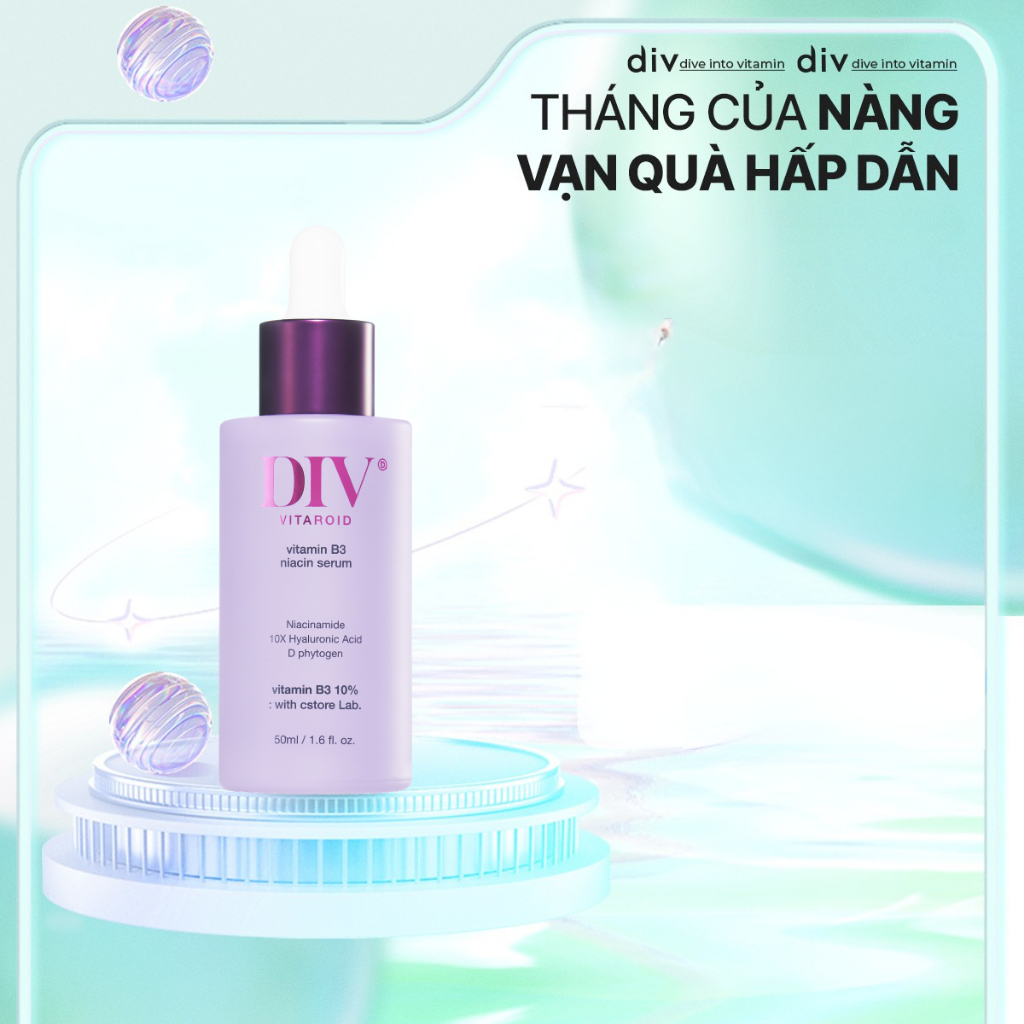 Serum DIV Vitamin B3 Hỗ Trợ Dưỡng Sáng Làm Đều Màu Da Với 10% Niacinamide 50ml [m]