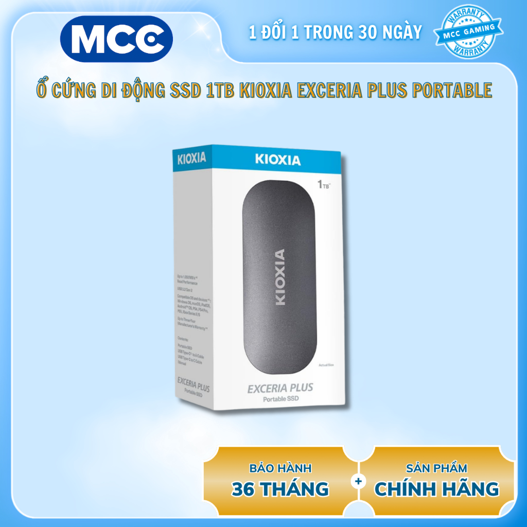 Ổ cứng di động SSD KIOXIA EXCERIA PLUS Portable 2TB ( LXD10S002TG8 )