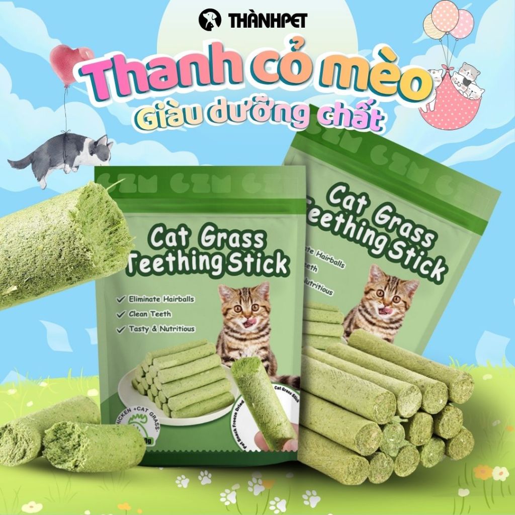 Snack Mèo, Cỏ Mèo Bổ Sung Dinh Dưỡng, Hỗ Trợ Tiêu Hóa, Cải Thiện Tình Trạng Kén Ăn Ở Mèo — Thanhpet