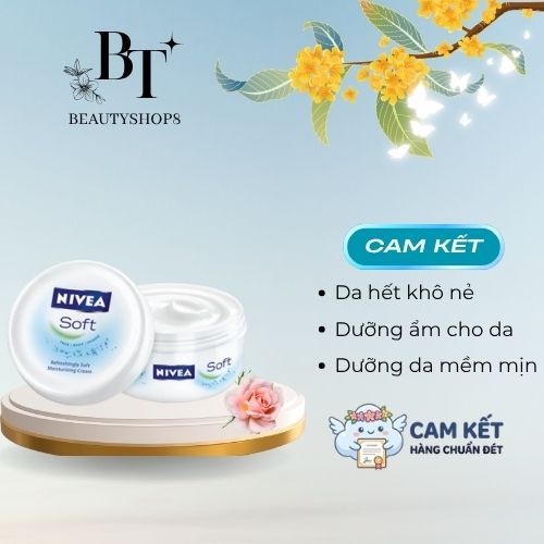 Kem dưỡng ẩm Nivea Soft dưỡng ẩm toàn thân Nivea dưỡng sáng mịn da, hết nứt nẻ khô da hiệu quả nhanh