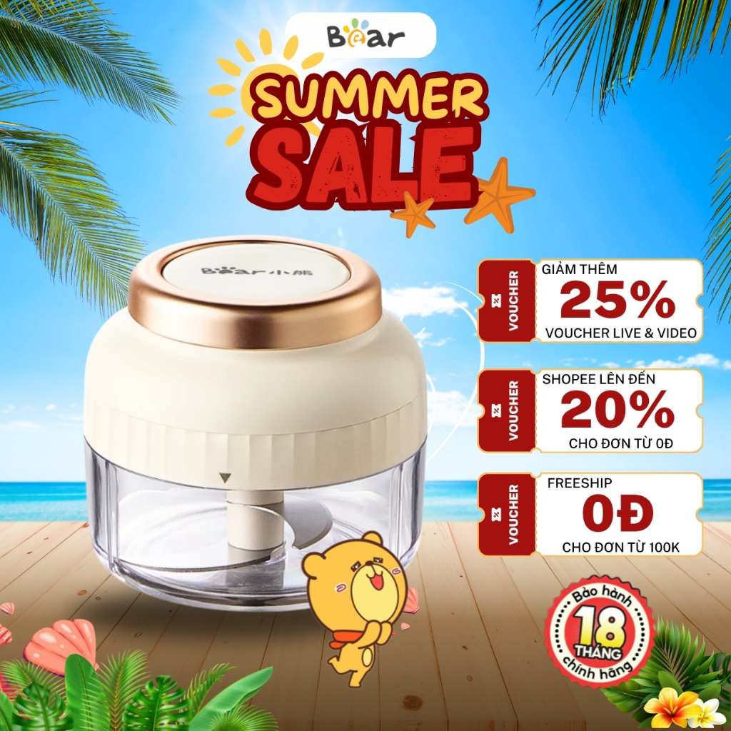 Máy Xay Tỏi Ớt Cầm Tay Mini Bear FCH-5N02R35 (CX-JE033), 0.2L, Dây Kéo Thủ Công, Dễ Dàng Tháo Lắp | BigBuy360 - bigbuy360.vn
