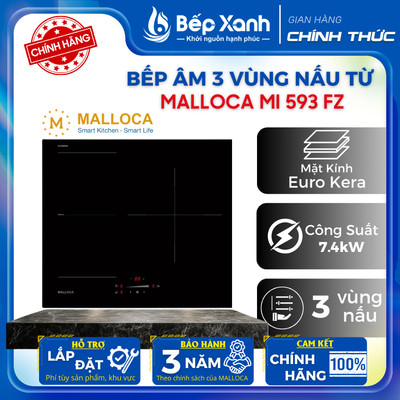 [TOÀN QUỐC] Bếp Từ 3 Vùng Nấu Malloca MH-5903 IN / 593 FZ - Bảo Hành 3 Năm