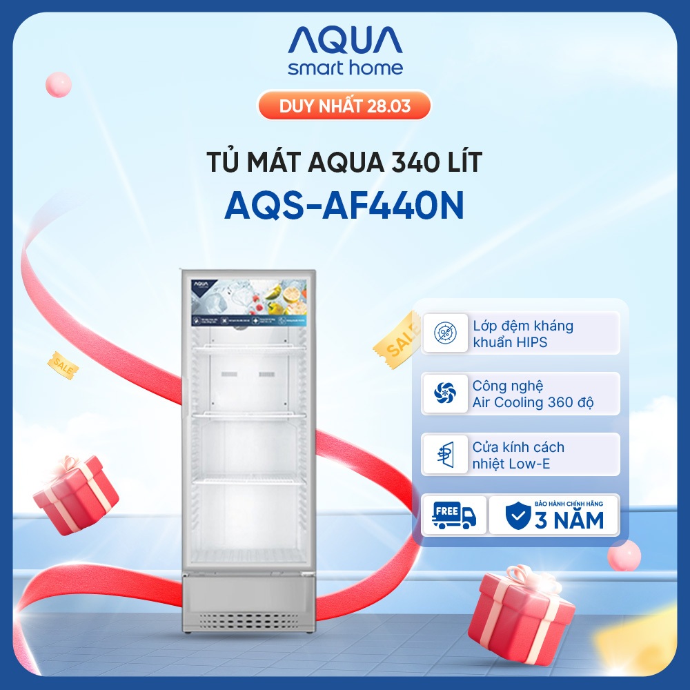 Tủ mát Aqua 320 Lít AQS-AF440N - Hàng chính hãng