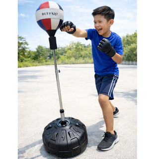 Trụ Bóng Tập Đấm phản xạ Boxing Lò Xo có để đổ nước vững, để được mọi loại nền, thân inox, tặng găng