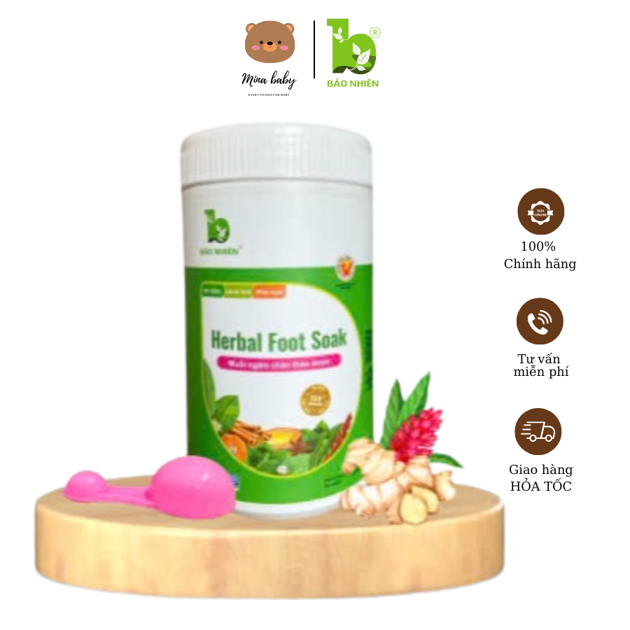 Muối ngâm chân thảo dược IVF Bảo Nhiên 500gr Giữ ấm tử cung - cho người chuẩn bị làm IVF