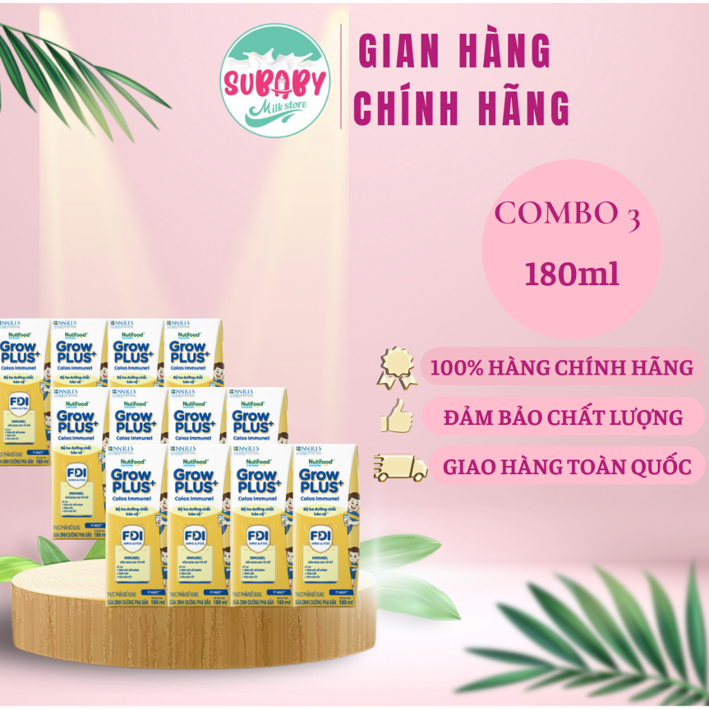 Sữa uống dinh dưỡng Nutifood GrowPlus+ Colos Immunel 110ml/180ml