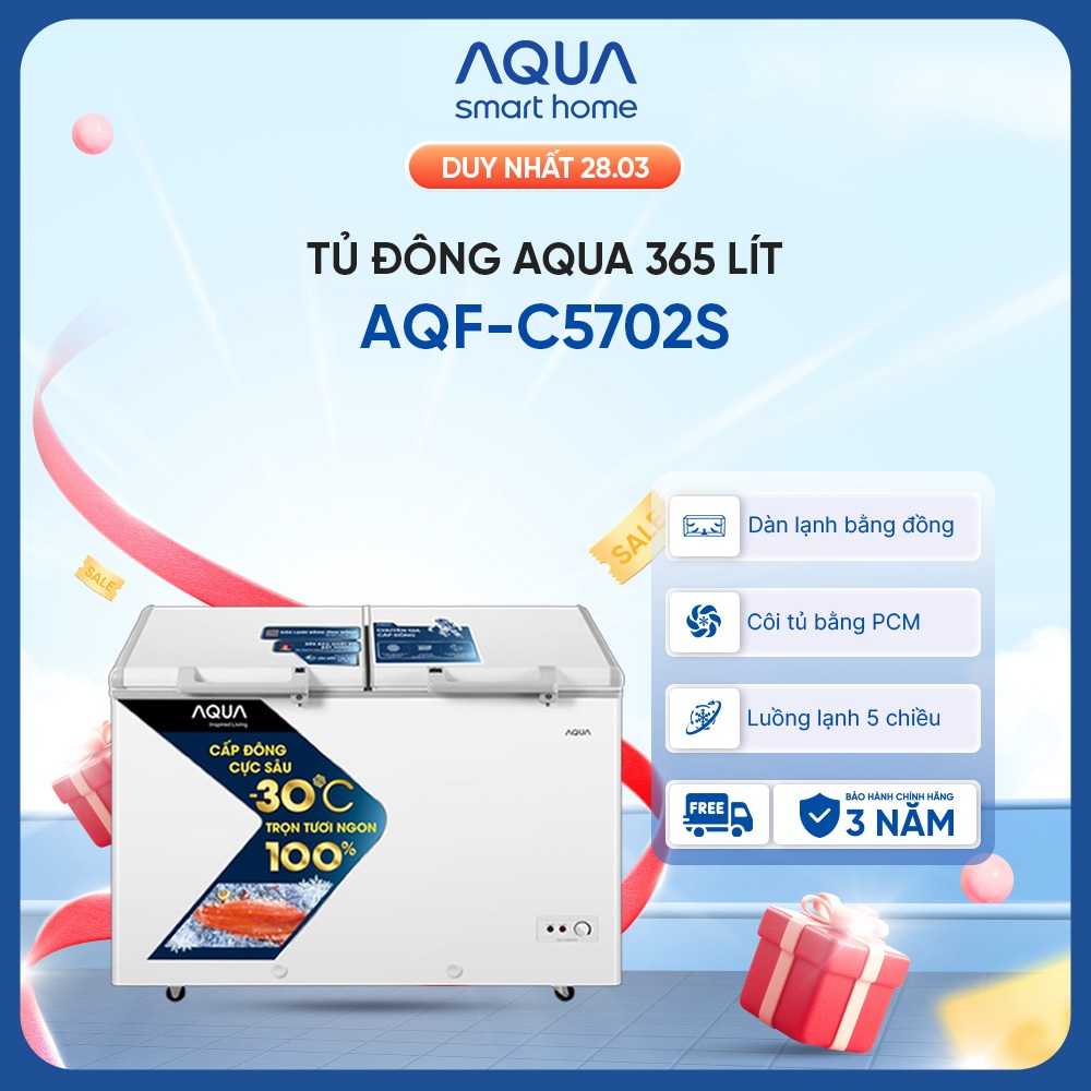 Tủ đông Aqua 365 Lít AQF-C5702S - Freeship toàn quốc