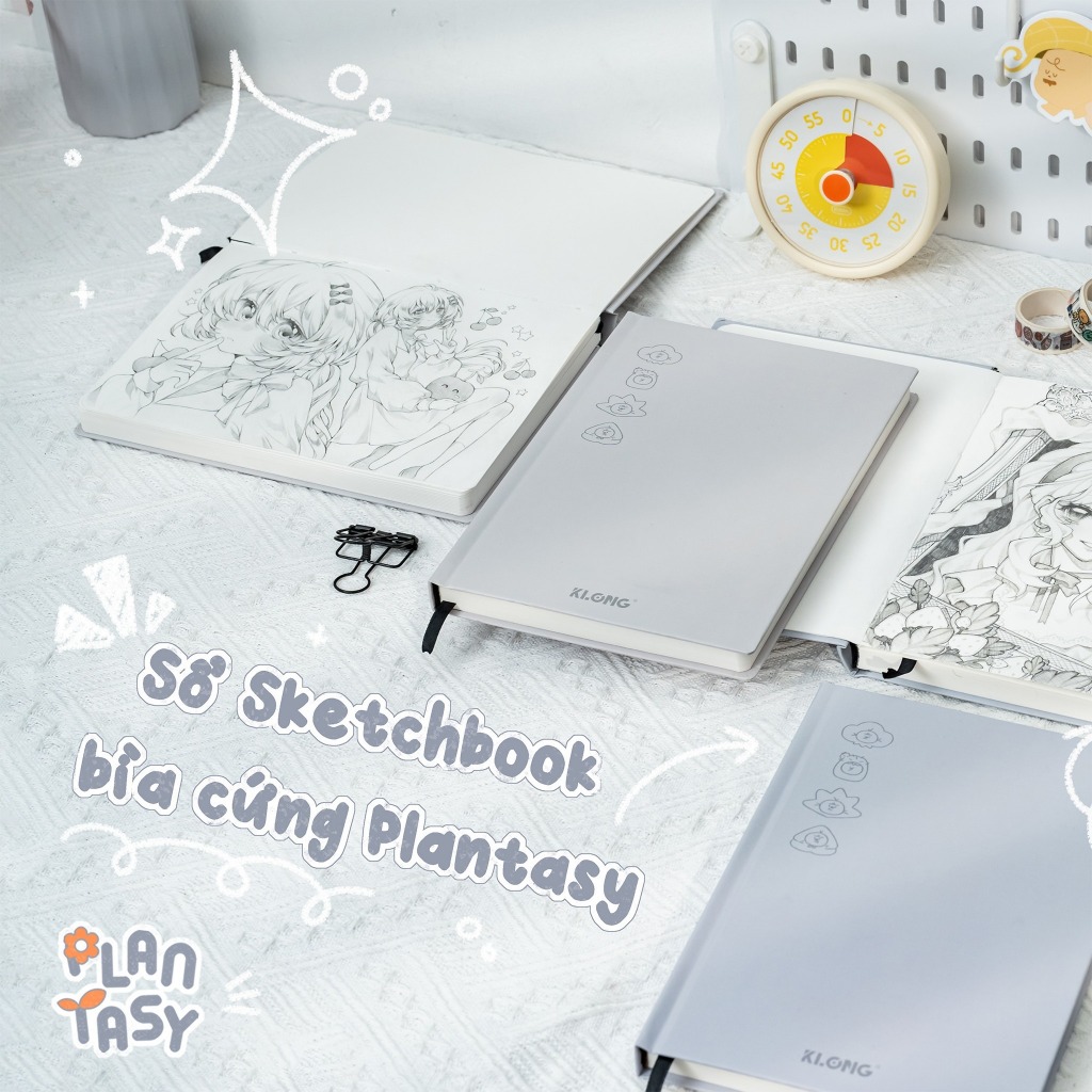 Sổ bìa cứng A5 120 trang Sketchbook Plantasy KLONG MS: 652