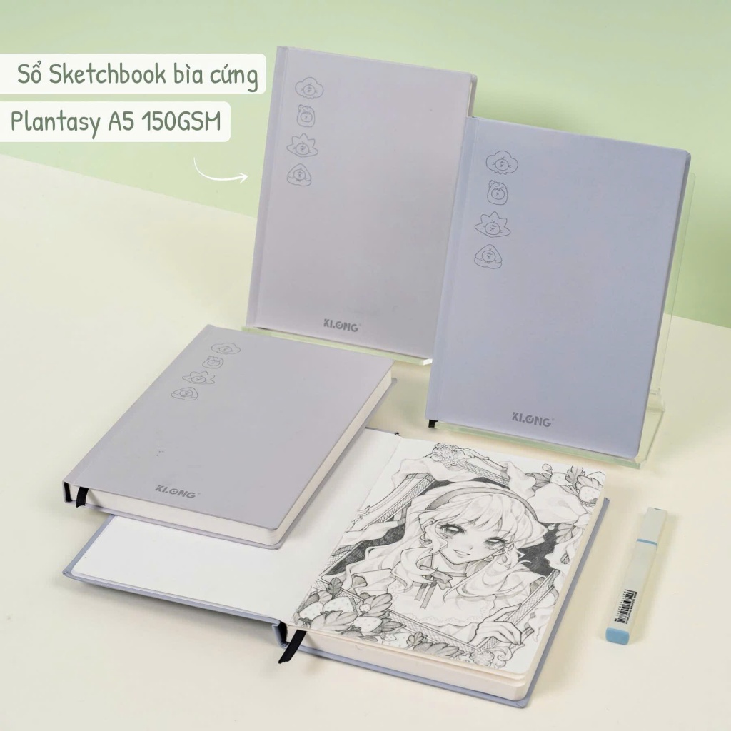 Sổ bìa cứng A5, Sổ vẽ 120 trang Sketchbook Plantasy KLONG MS: 652