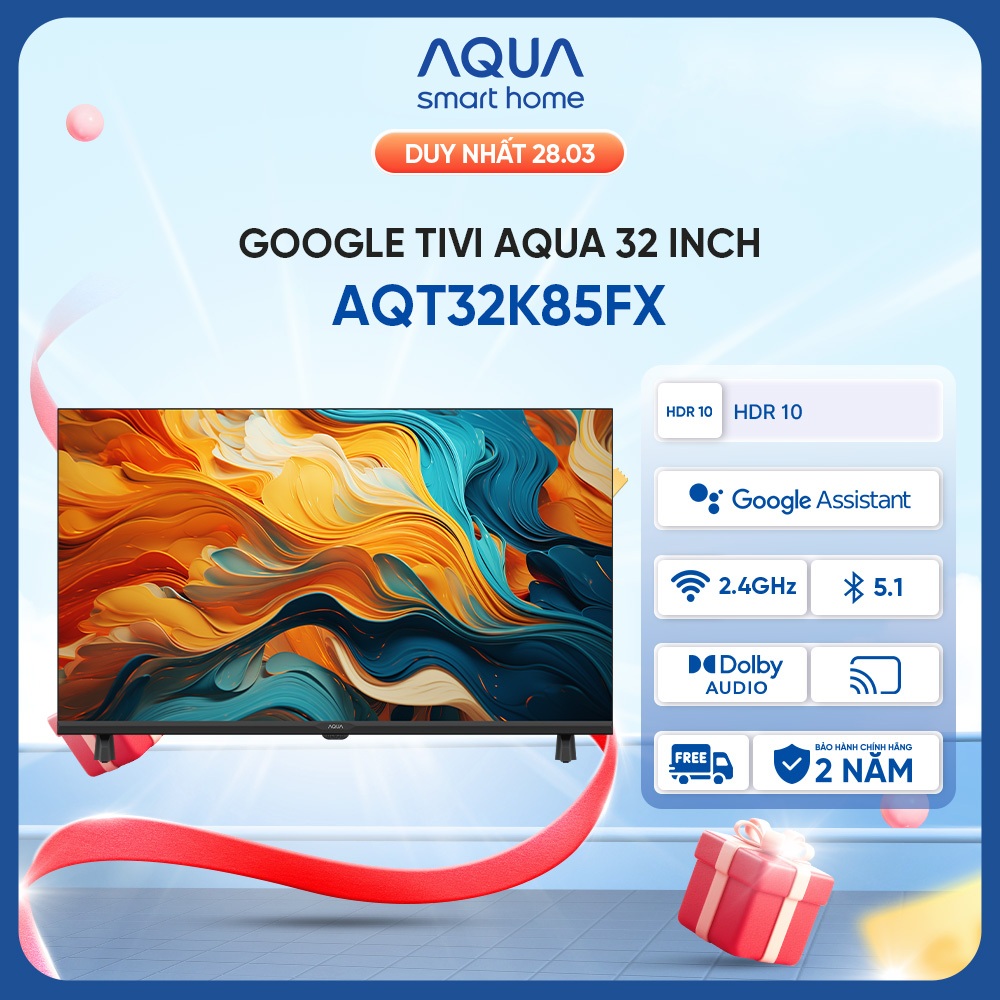 Tivi AQUA HDR AQT32K85FX - viền mỏng 0.3cm - Bảo hành 1 đổi 1 với lỗi màn NSX trong 730 ngáy - Frees