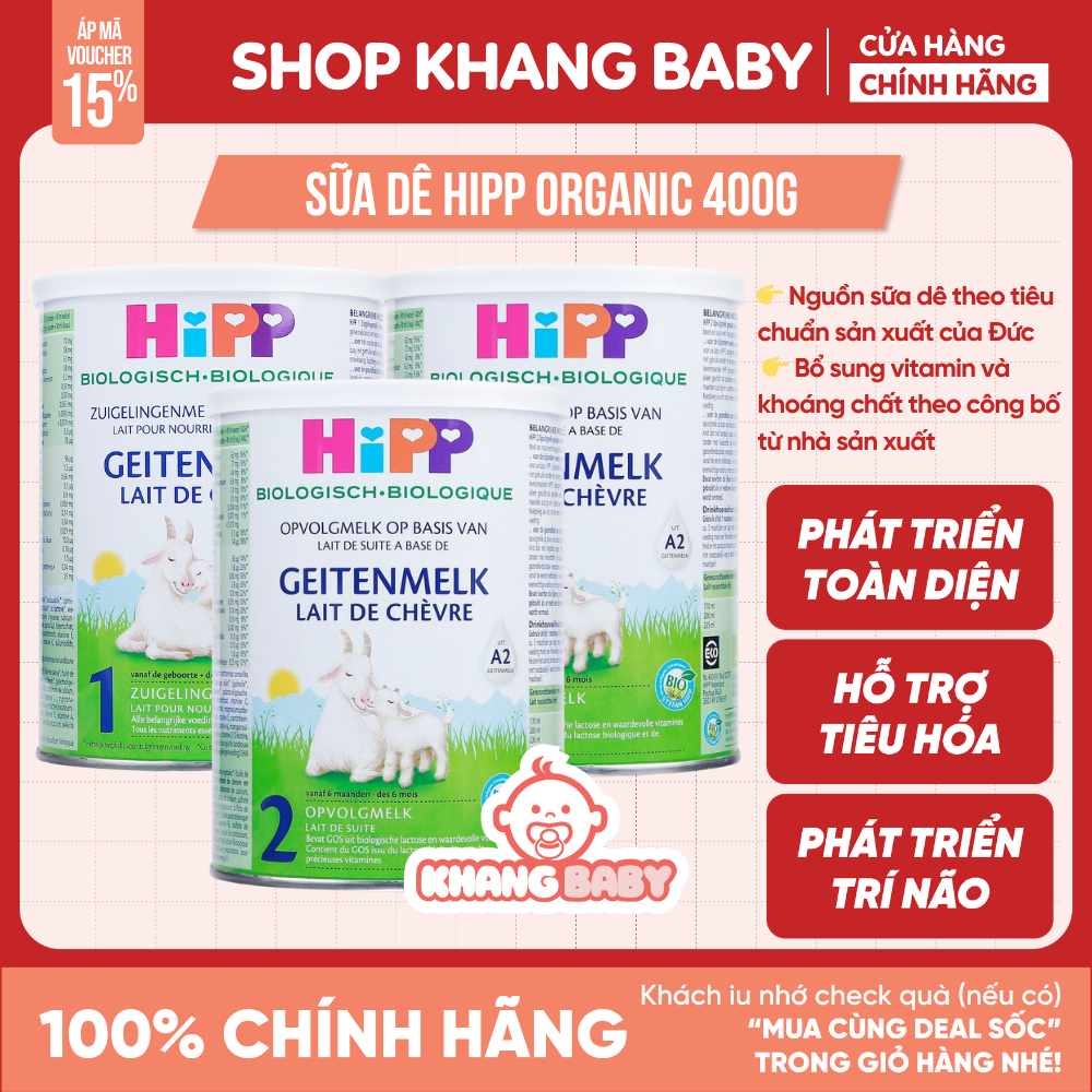 Sữa dê HiPP Organic 400g nhập khẩu Đức cho bé