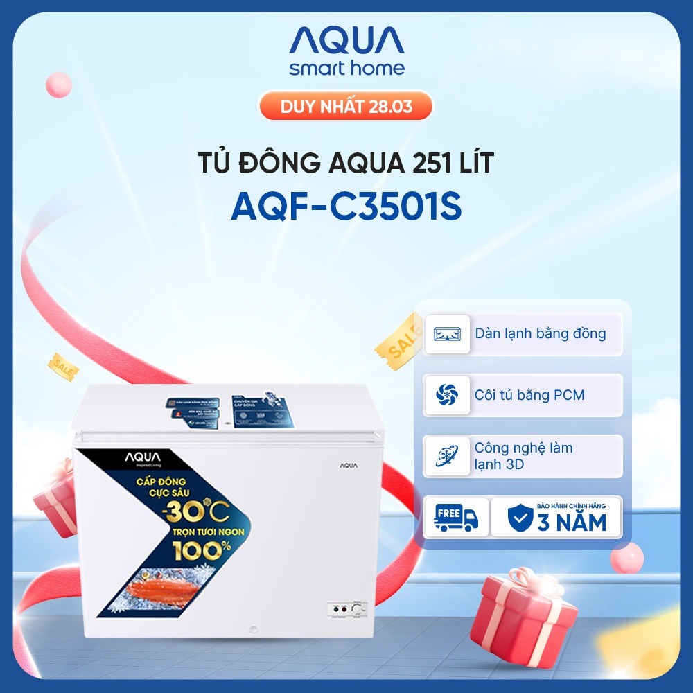 Tủ Đông Aqua 251 Lít AQF-C3501S - Freeship toàn quốc