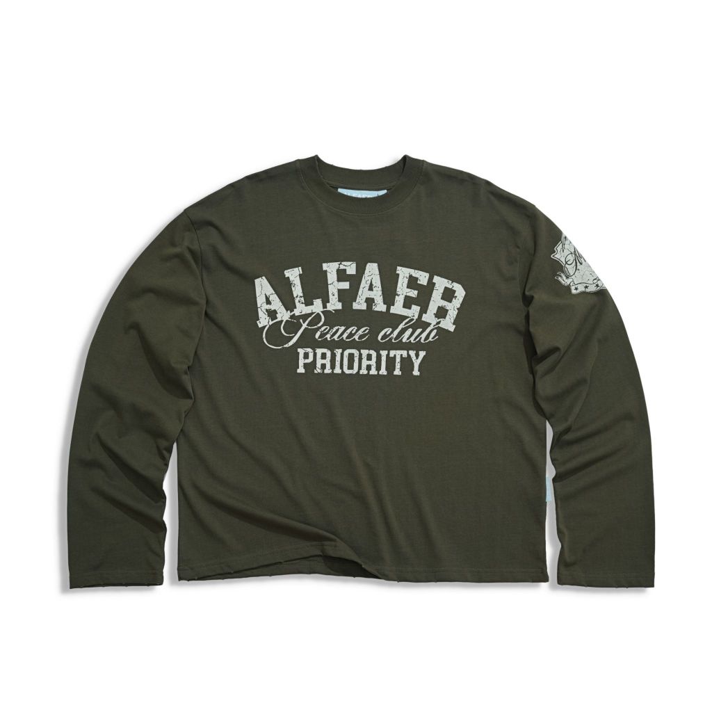 ÁO  ALFAER PRIORITY LONGSLEEVE T-SHIRT - MOSS GREEN