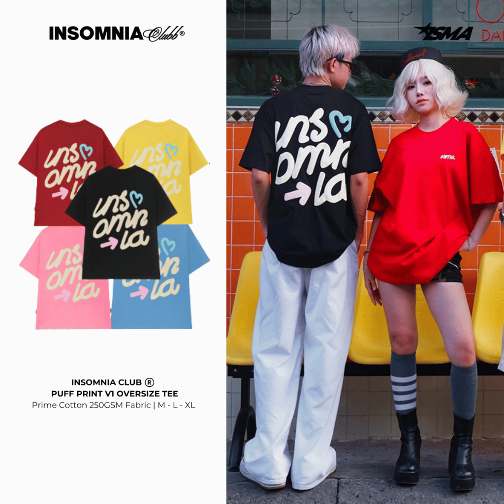 Áo Thun Oversize 280GSM In Phồng Ver 1 INSOMNIA Unisex Local Brand - TS039 | BigBuy360 - bigbuy360.vn