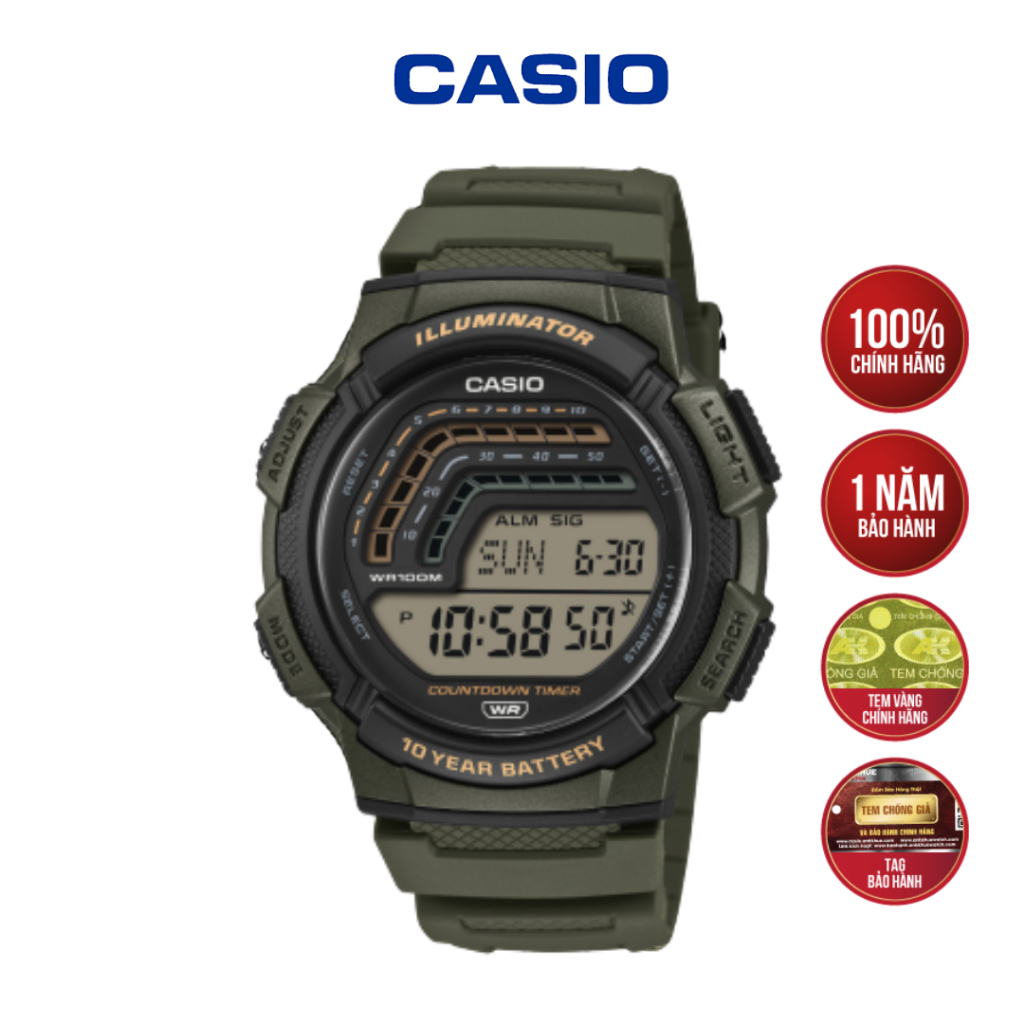 Đồng hồ Casio nam WS-1800-3AVDF