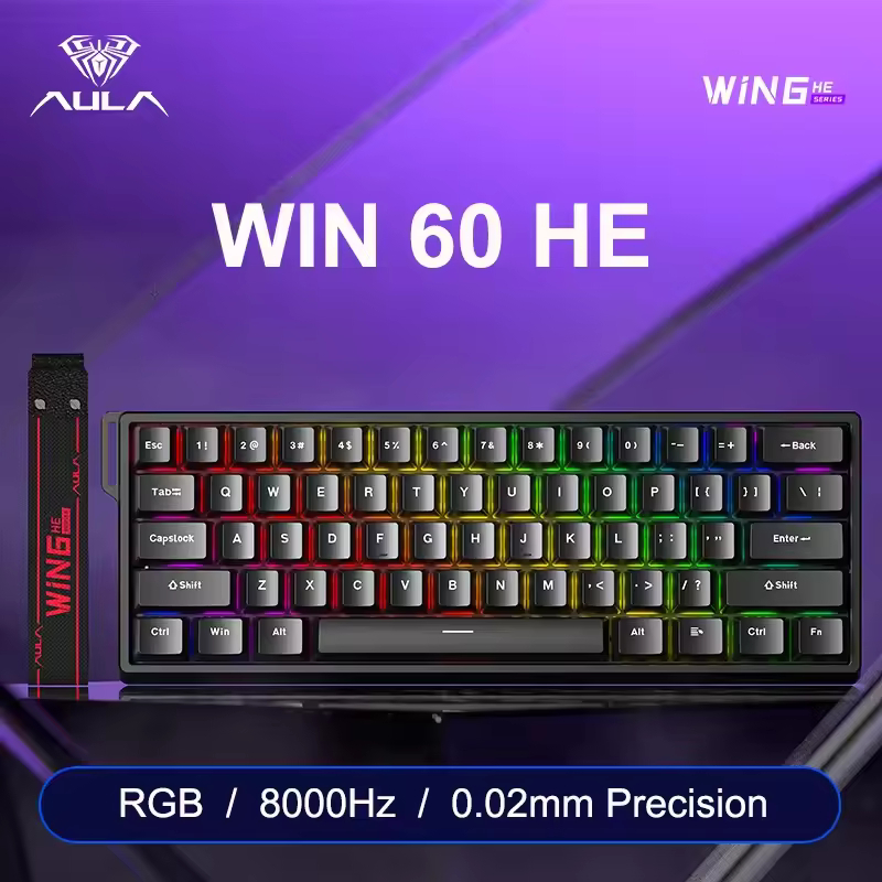Bàn Phím Cơ Gaming AULA Win60 HE | Switch Nam Châm | Rapid Trigger | Led RGB | Chính Hãng