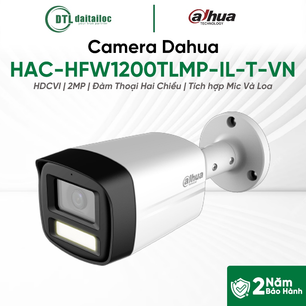 Camera Dahua HAC-HFW1200TLMP-IL-T-VN ( Thân HDCVI / Đàm thoại 2 chiều / 2MP ) | Chính Hãng | Bảo Hàn