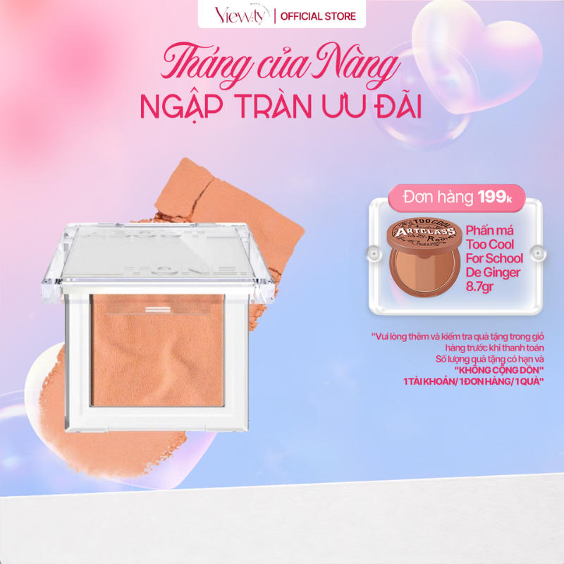 [Date 10/09/2026] Phấn má hồng dạng bột About Tone Fluffy Wear Blusher 4.3g màu Tangerine Orange [m]