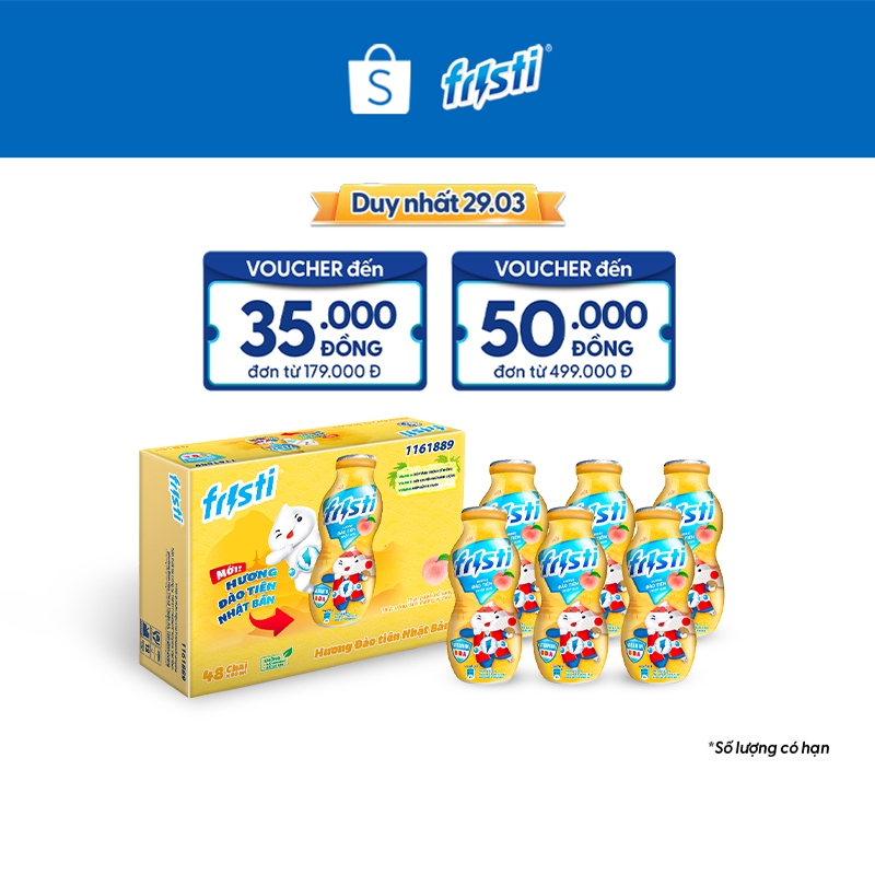 Thùng sữa chua uống Fristi hương đào 48x80ml