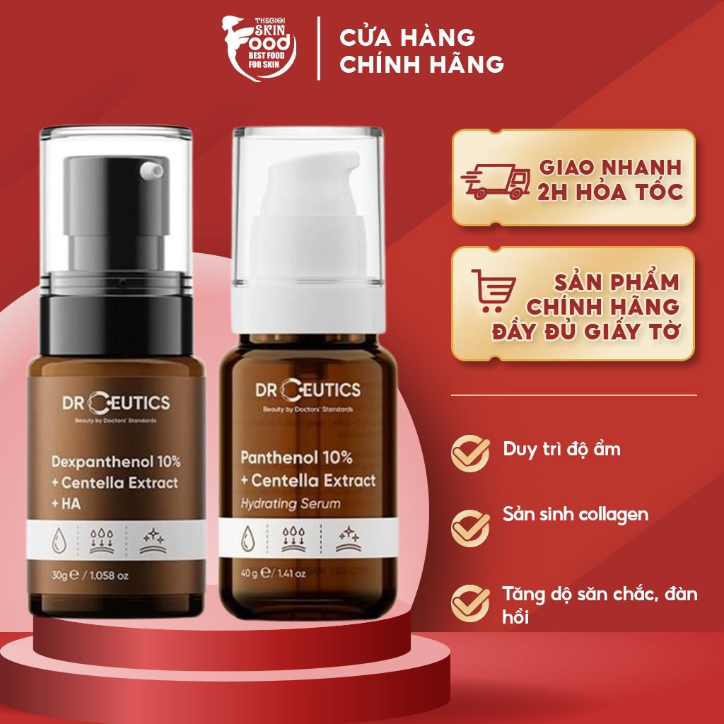 Serum DrCeutics Cấp Ẩm, Làm Dịu Da DrCeutics Panthenol 10% + Centella Extract Hydrating Serum