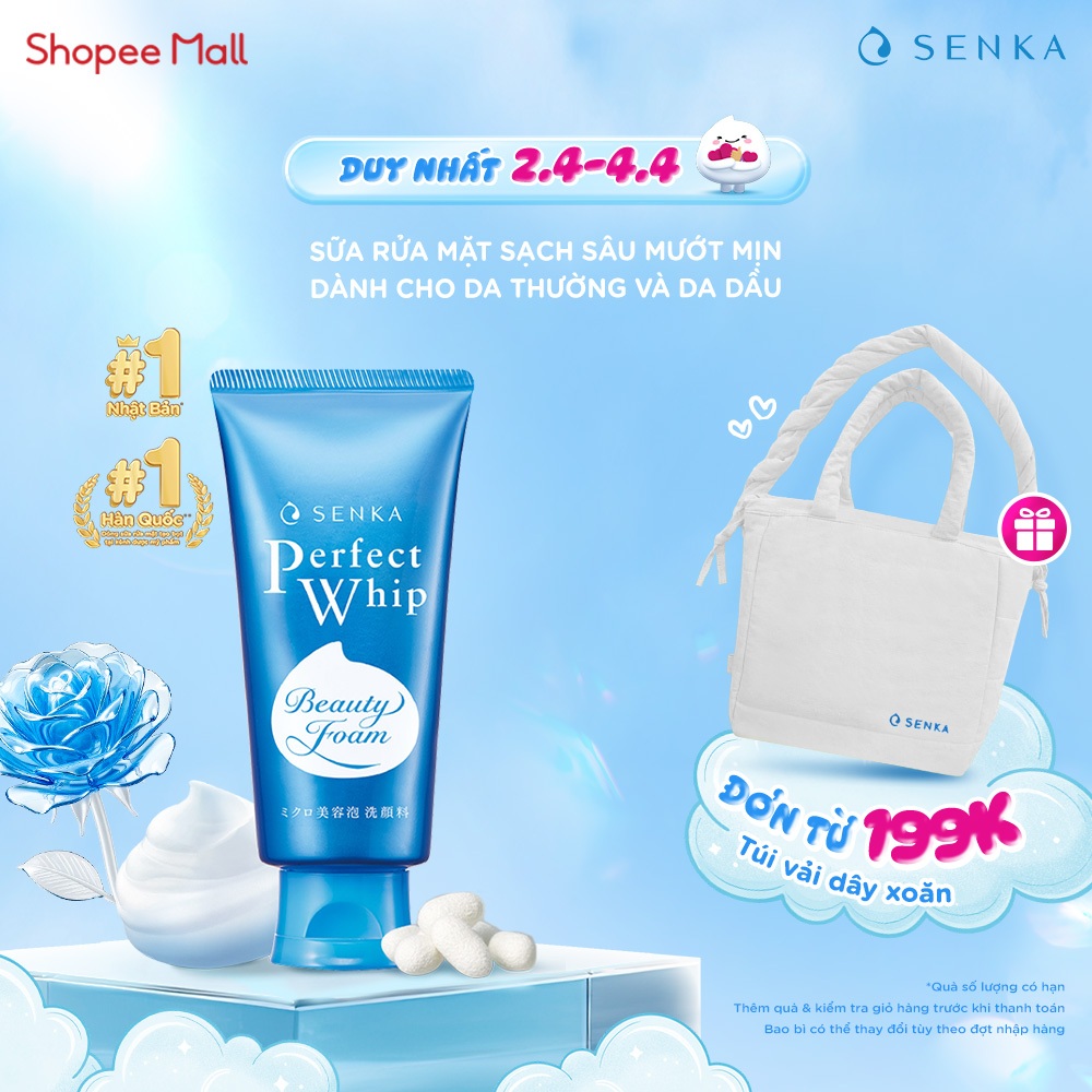 Sữa rửa mặt mướt mịn sạch sâu SENKA PERFECT WHIP 120g