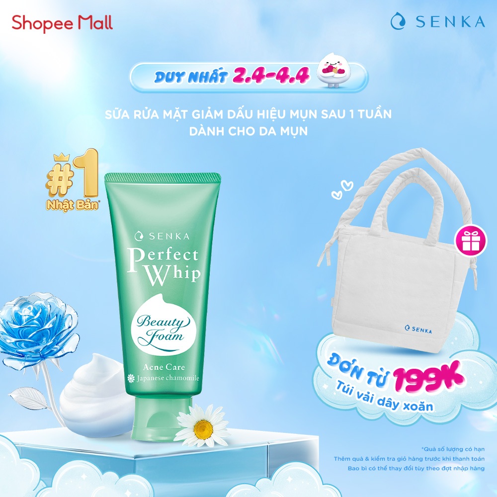 Sữa rửa mặt ngừa mụn SENKA PERFECT WHIP acne care 100g